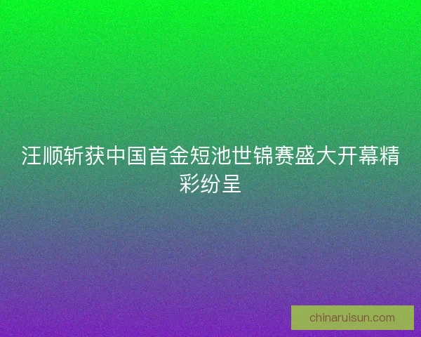 汪顺斩获中国首金短池世锦赛盛大开幕精彩纷呈