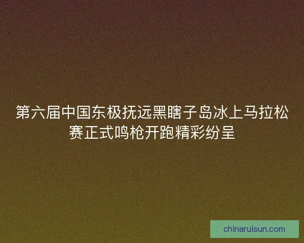 第六届中国东极抚远黑瞎子岛冰上马拉松赛正式鸣枪开跑精彩纷呈